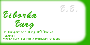biborka burg business card